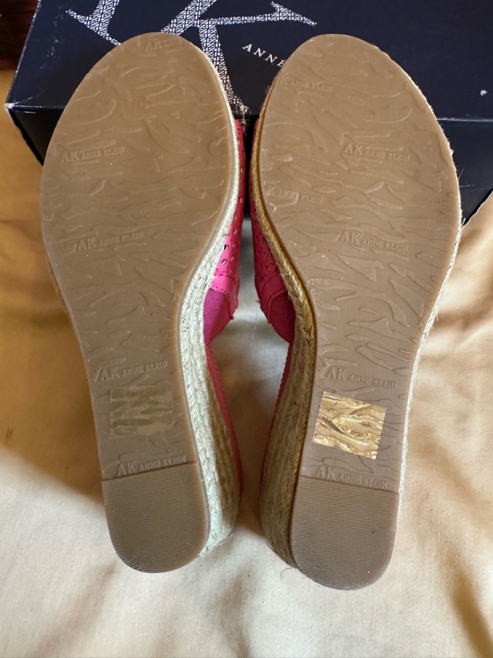 NWT Anne Klein AK Philomena Pink Floral Slide Sandals Espadrille Wedge Sz 8.5M - Picture 7 of 8